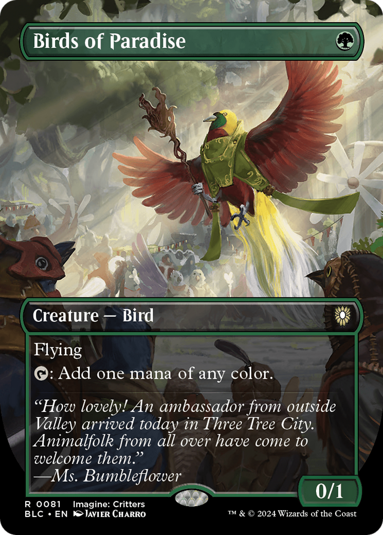 Birds of Paradise (Borderless) (081) - Bloomburrow Commander