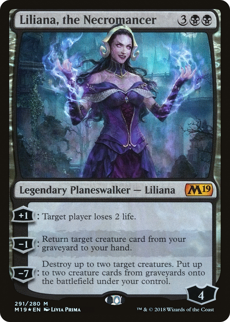 Liliana, the Necromancer (291) Foil - Core Set 2019