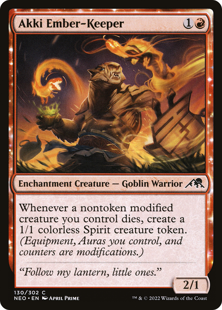 Akki Ember-Keeper (130) Foil - Kamigawa: Neon Dynasty