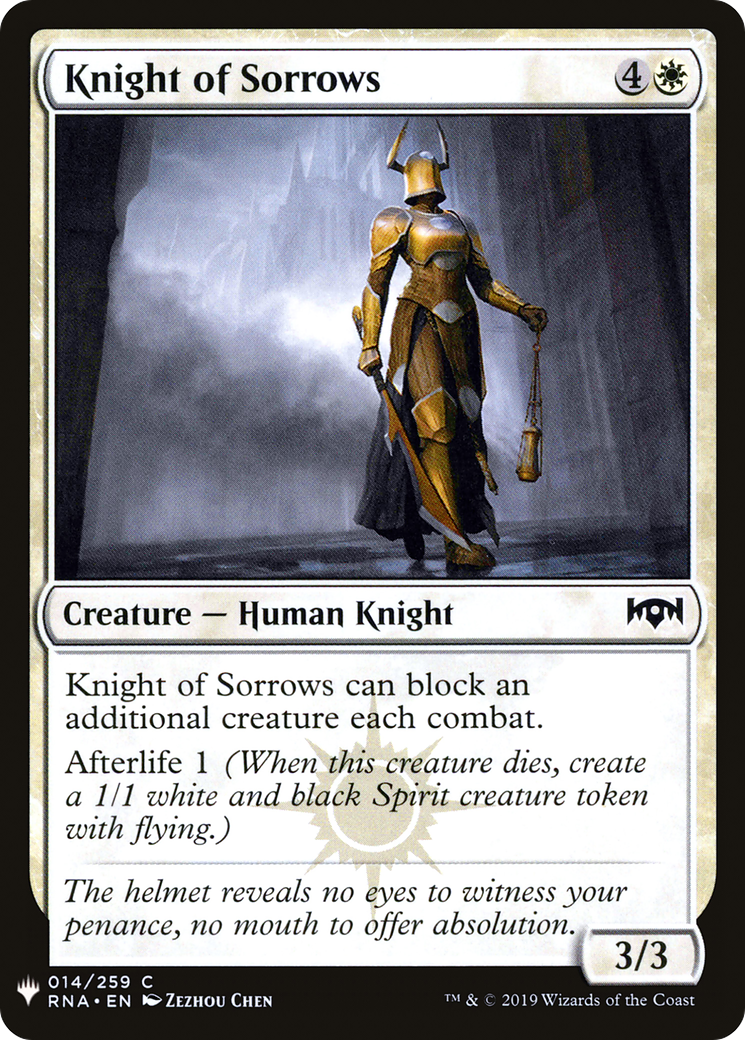 Knight of Sorrows (RNA-14) - The List