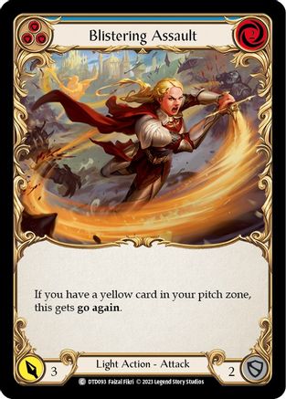 Blistering Assault (Blue) (DTD093) Rainbow Foil - Dusk till Dawn