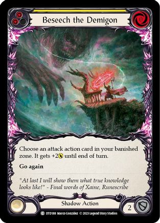 Beseech the Demigon (Yellow) (DTD188) Rainbow Foil - Dusk till Dawn