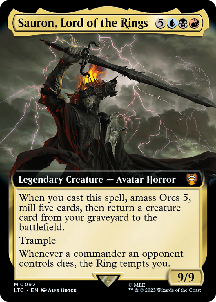 Sauron, Lord of the Rings (Extended Art) (092) Foil - Tales of Middle-earth Commander