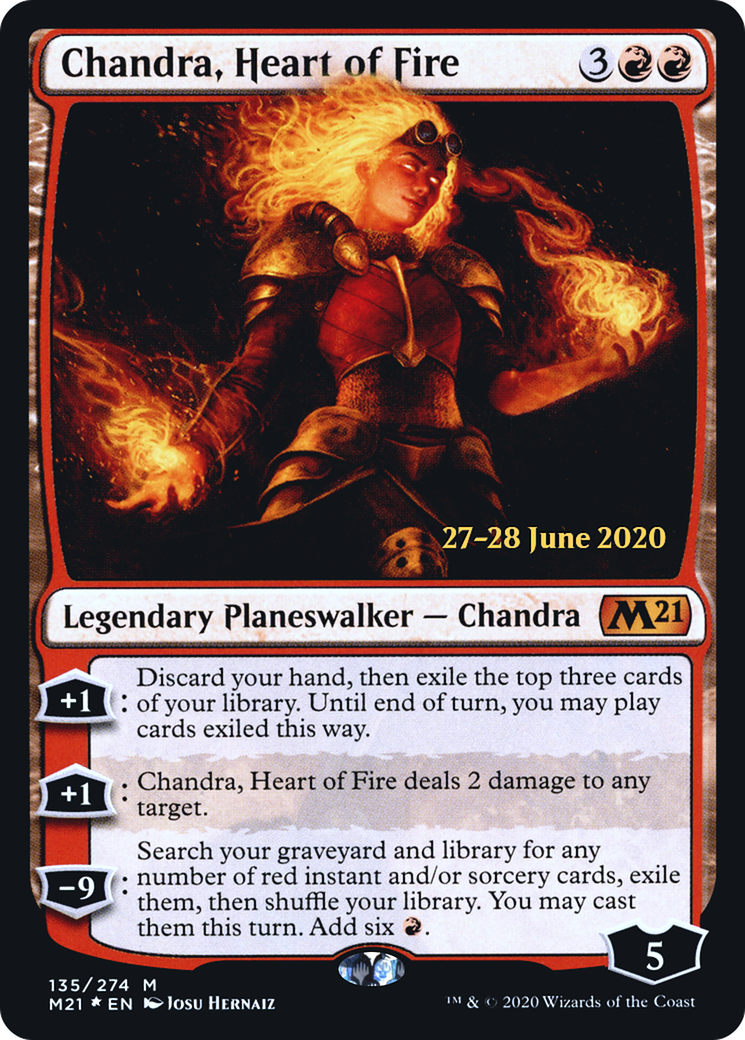 Chandra, Heart of Fire (135) Foil - Core Set 2021 Promos