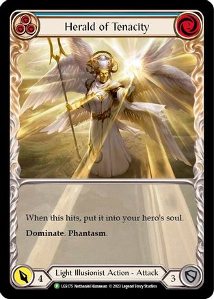 Herald of Tenacity (Blue) (LGS175) Rainbow Foil - FaB Promos
