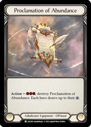 Proclamation of Abundance (JDG009) Cold Foil - FaB Promos