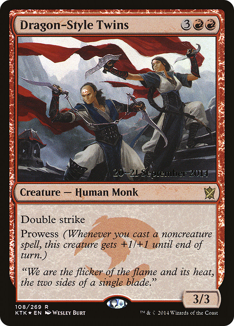 Dragon-Style Twins (108) Foil - Khans of Tarkir Promos