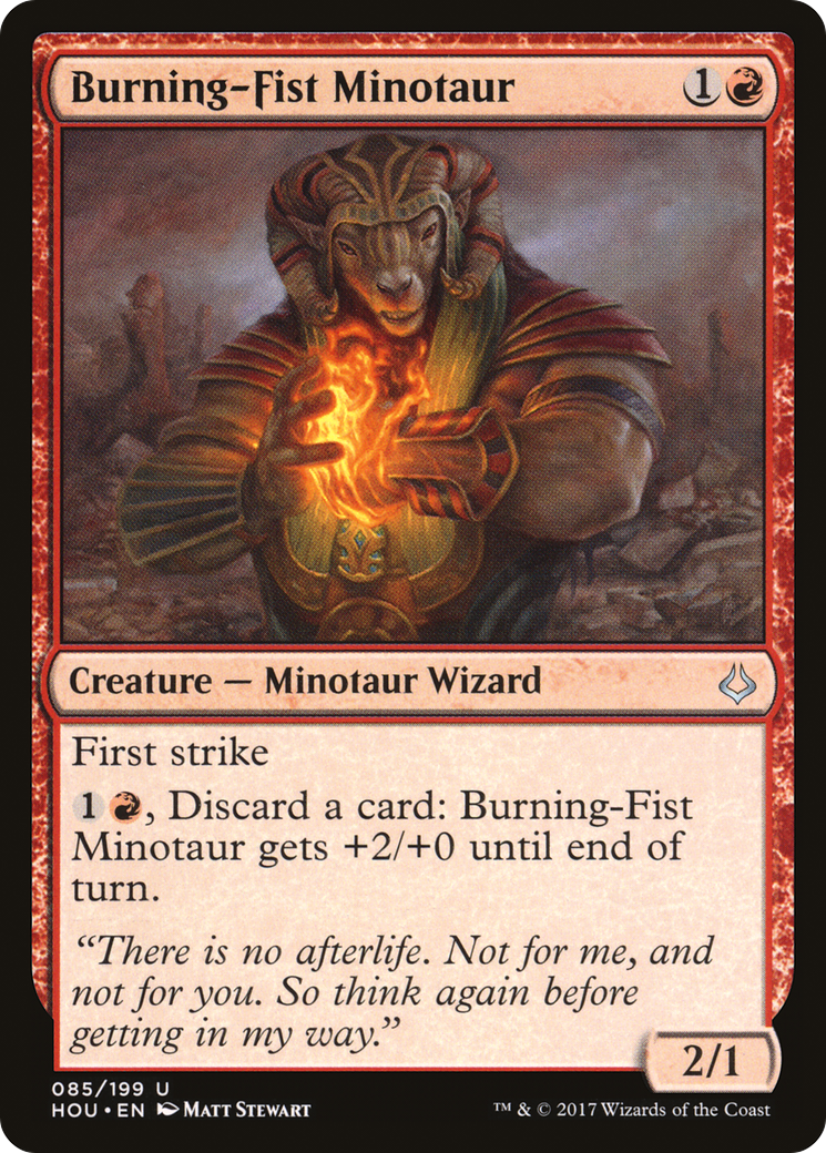 Burning-Fist Minotaur (085) Foil - Hour of Devastation