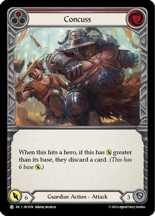 Concuss (Red) (HVY074) Rainbow Foil - Heavy Hitters