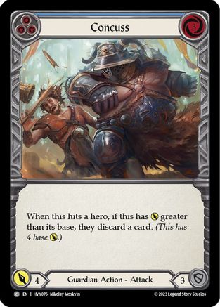 Concuss (Blue) (HVY076) Rainbow Foil - Heavy Hitters