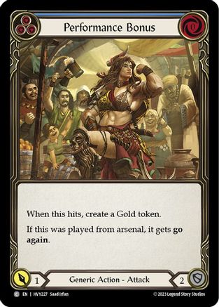 Performance Bonus (Blue) (HVY227) Rainbow Foil - Heavy Hitters