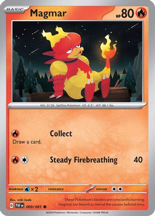 Magmar (9) Reverse Holofoil - Paldean Fates