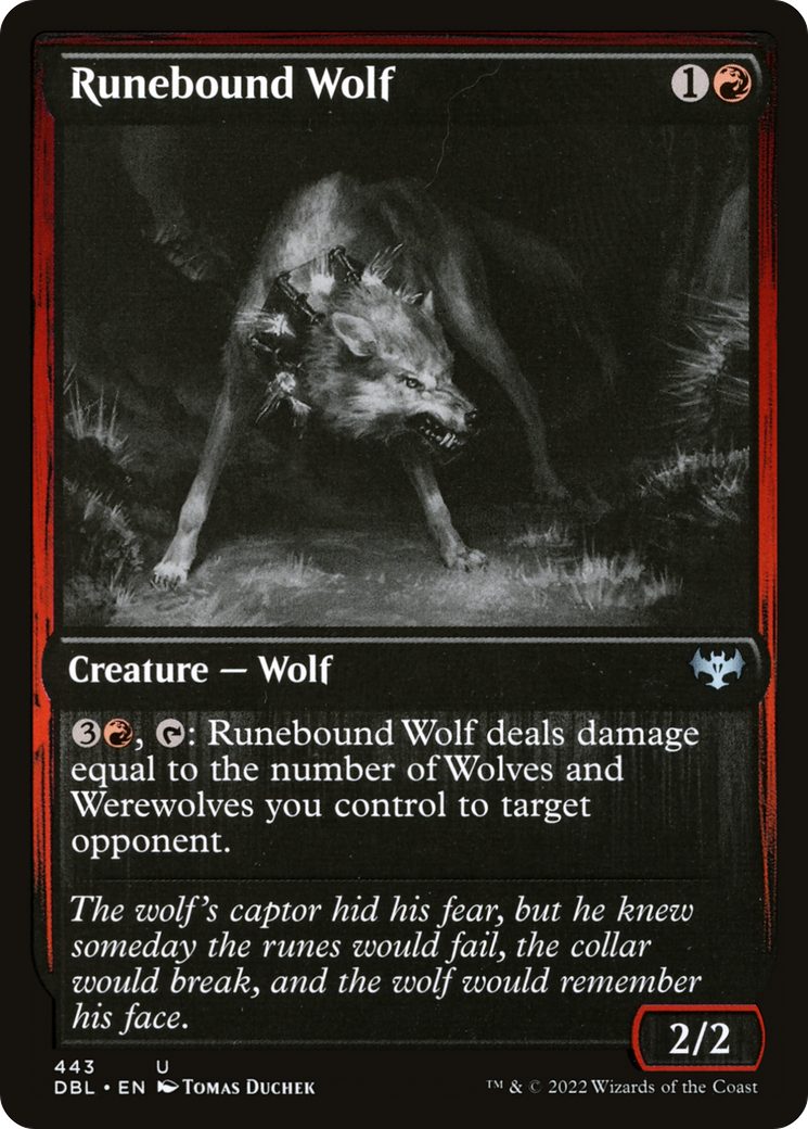 Runebound Wolf (443) Foil - Innistrad: Double Feature