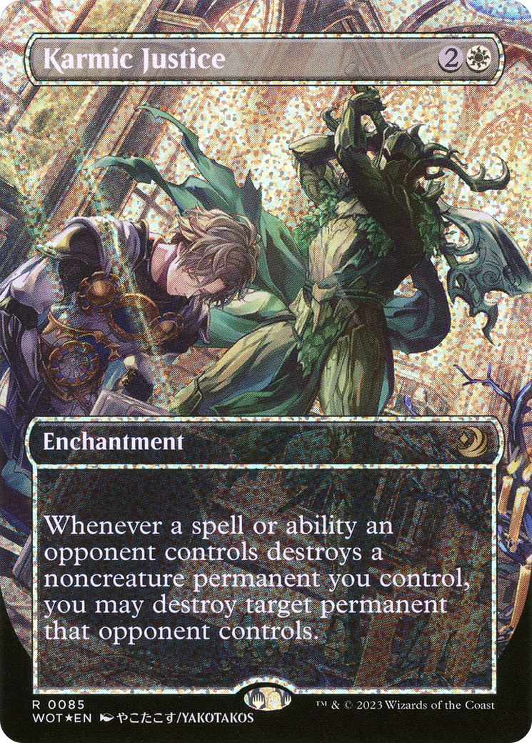 Karmic Justice (Anime Borderless) (Confetti Foil) (085) Foil - Wilds of Eldraine: Enchanting Tales