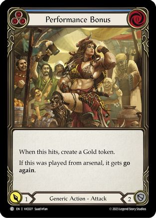 Performance Bonus (Blue) (VIC027) - Blitz Deck: Heavy Hitters - Victor