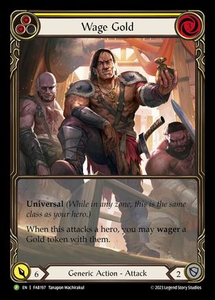 Wage Gold (Yellow) (FAB197) Rainbow Foil - FaB Promos