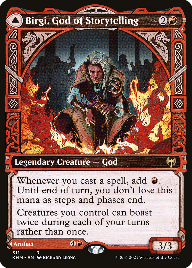 Birgi, God of Storytelling // Harnfel, Horn of Bounty (Showcase) (311) - Kaldheim