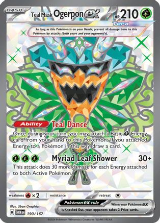 Teal Mask Ogerpon ex (190) Holofoil - Twilight Masquerade