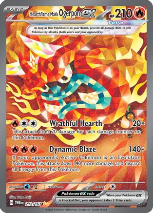 Hearthflame Mask Ogerpon ex (212) Holofoil - Twilight Masquerade