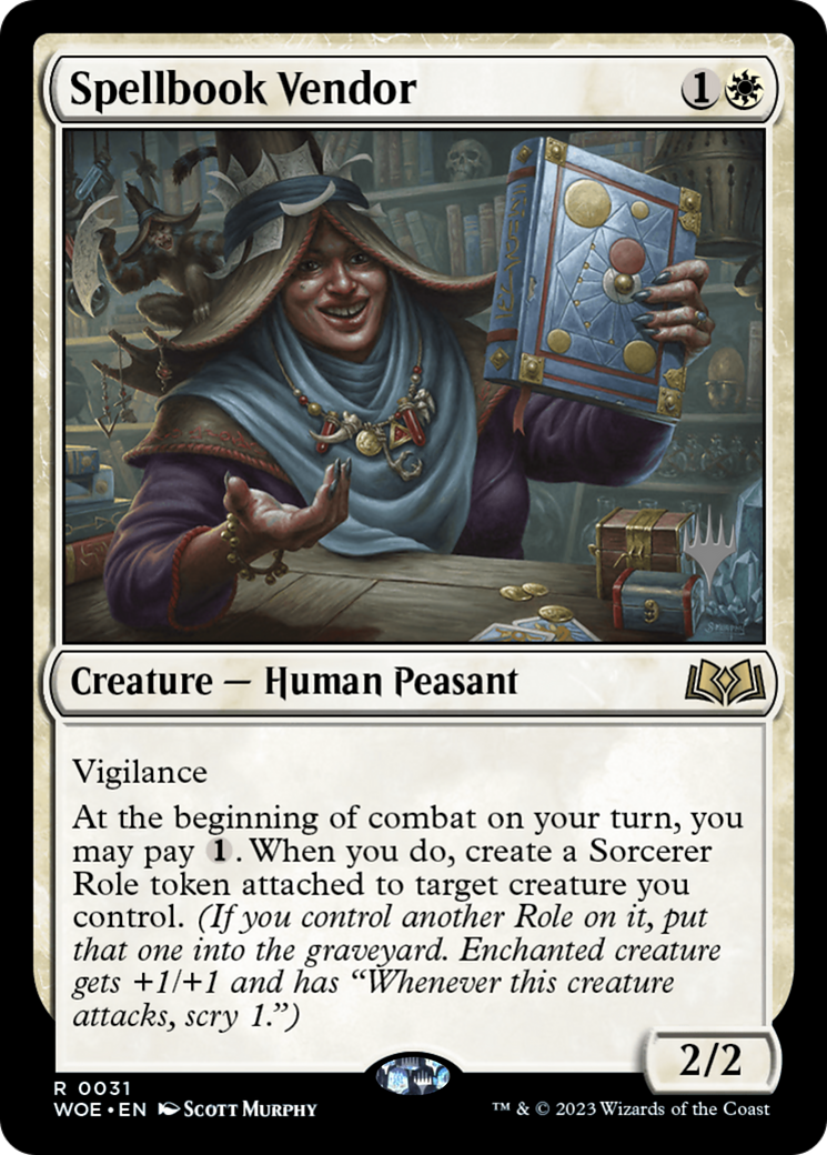 Spellbook Vendor (031) - Wilds of Eldraine Promos