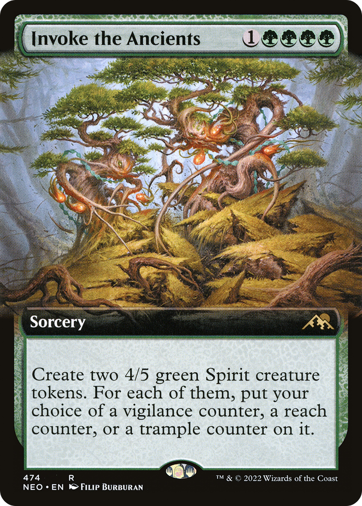 Invoke the Ancients (Extended Art) (474) Foil - Kamigawa: Neon Dynasty