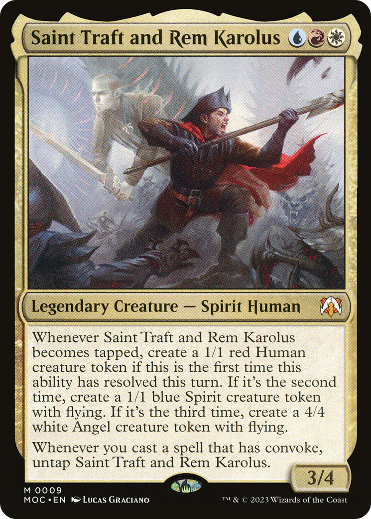 Saint Traft and Rem Karolus (009) Foil - March of the Machine Commander