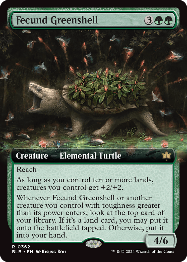 Fecund Greenshell (Extended Art) (362) Foil - Bloomburrow