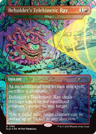 Beholder's Telekinetic Ray – Fling (1795) Foil - Secret Lair Drop Series