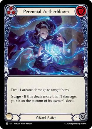 Perennial Aetherbloom (Blue) (ROS203) Rainbow Foil - Rosetta