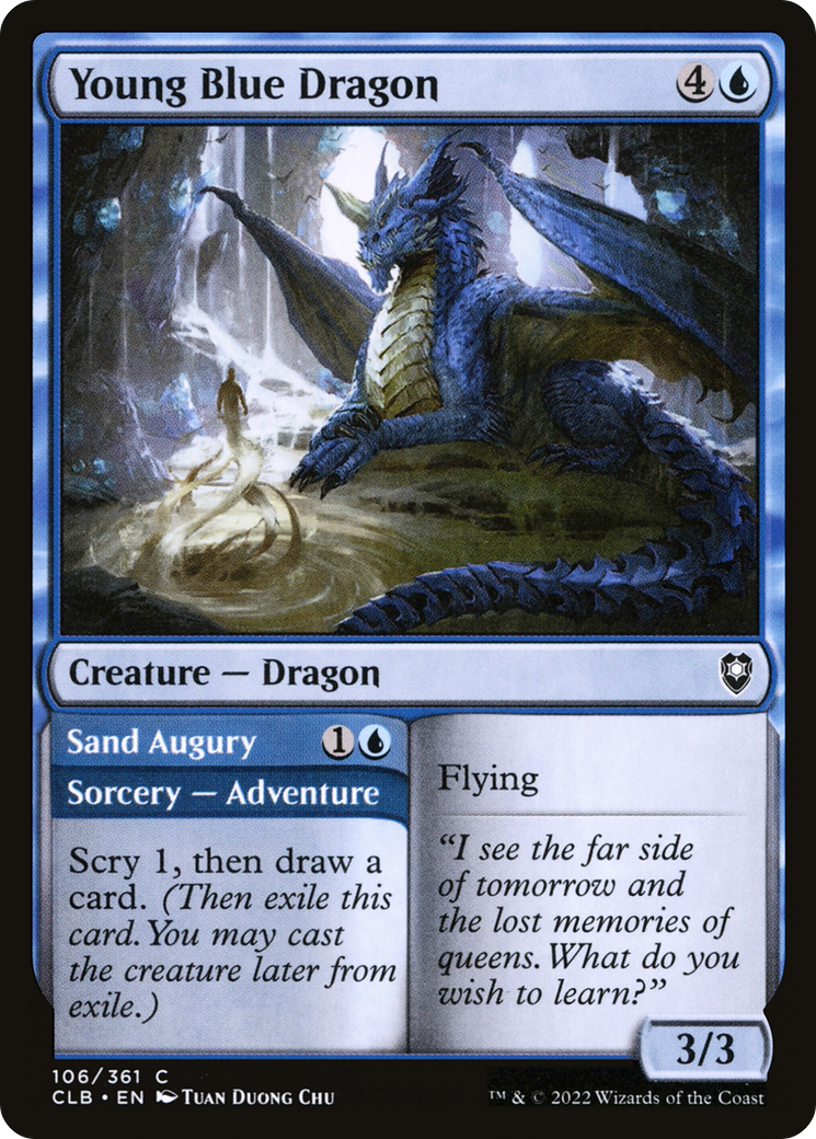Young Blue Dragon // Sand Augury (106) Foil - Commander Legends: Battle for Baldur's Gate