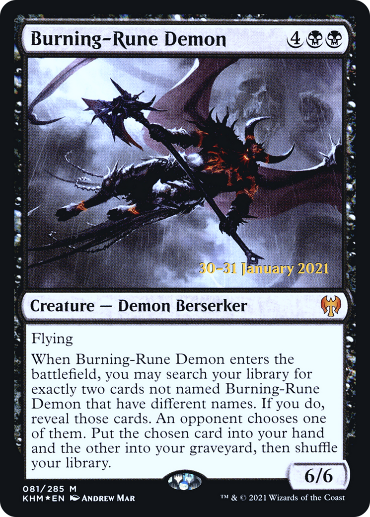 Burning-Rune Demon (081) Foil - Kaldheim Promos