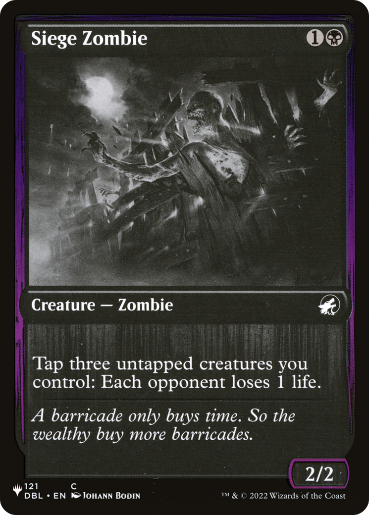 Siege Zombie (DBL-121) - The List