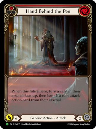 Hand Behind the Pen (Extended Art) (FAB271) Rainbow Foil - FaB Promos
