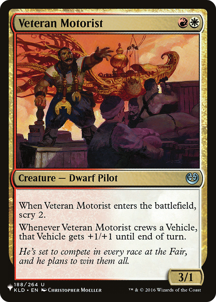 Veteran Motorist (KLD-188) - The List