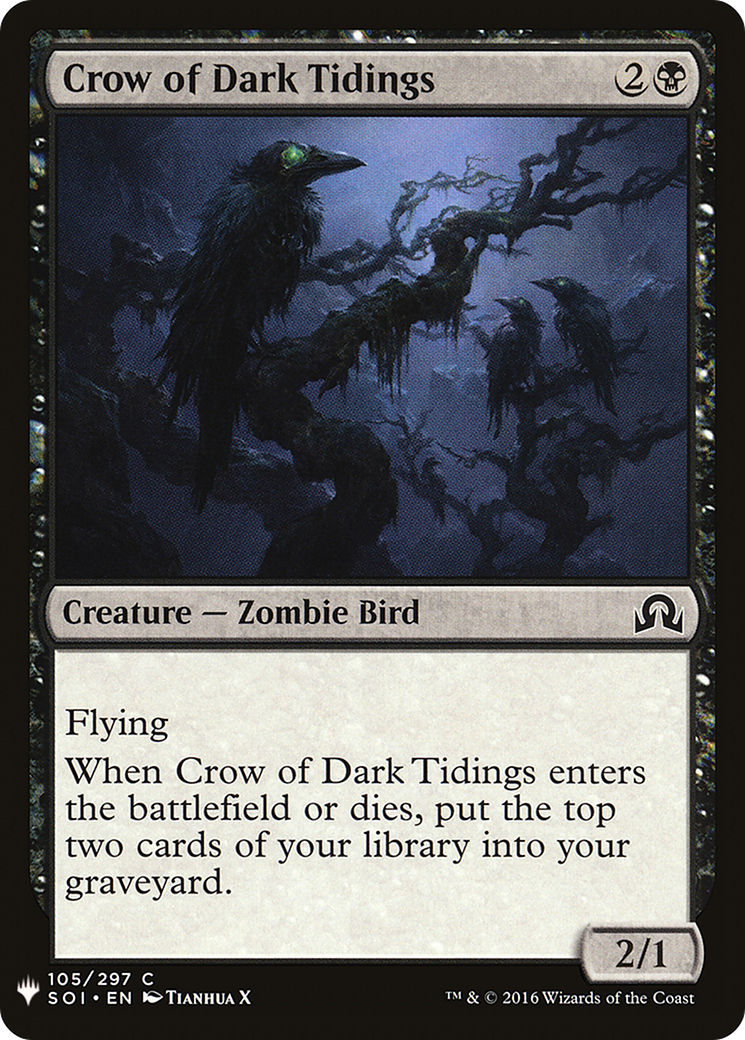 Crow of Dark Tidings (SOI-105) - The List
