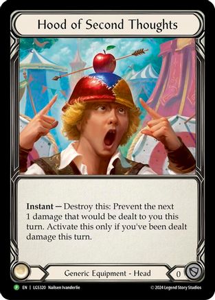 Hood of Second Thoughts (LGS320) Rainbow Foil - FaB Promos