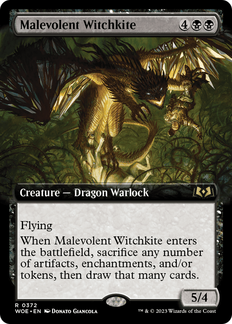 Malevolent Witchkite (Extended Art) (372) - Wilds of Eldraine