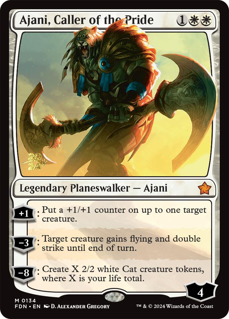 Ajani, Caller of the Pride (134) Foil - Foundations Promos