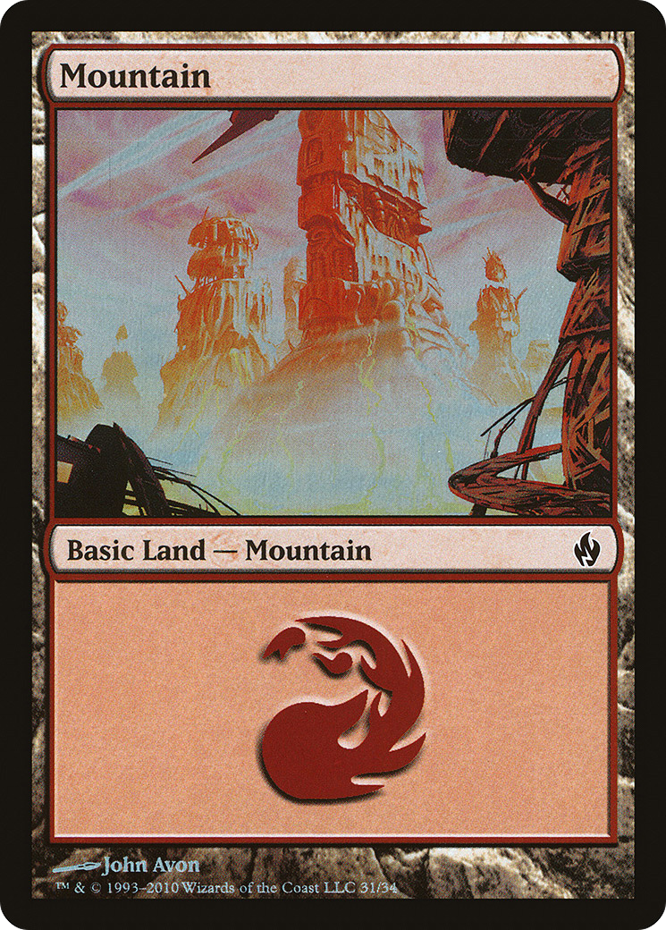 Mountain (031) Foil - Premium Deck Series: Fire and Lightning