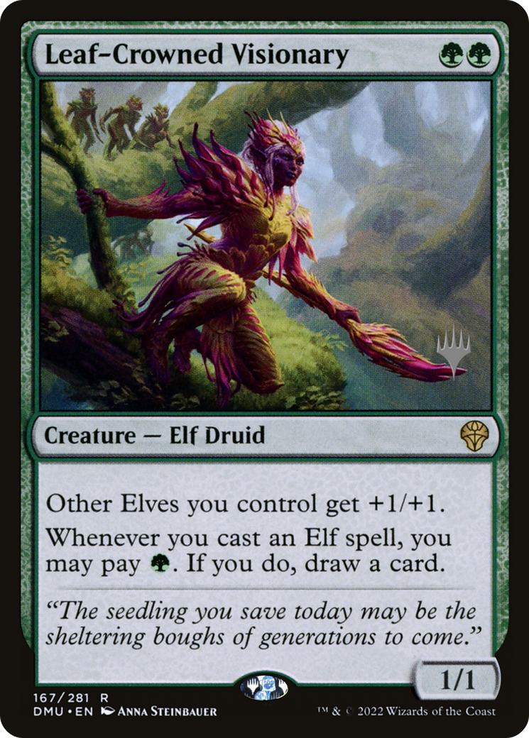 Leaf-Crowned Visionary (167p) - Dominaria United Promos