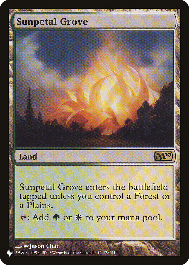 Sunpetal Grove (M10-228) - The List