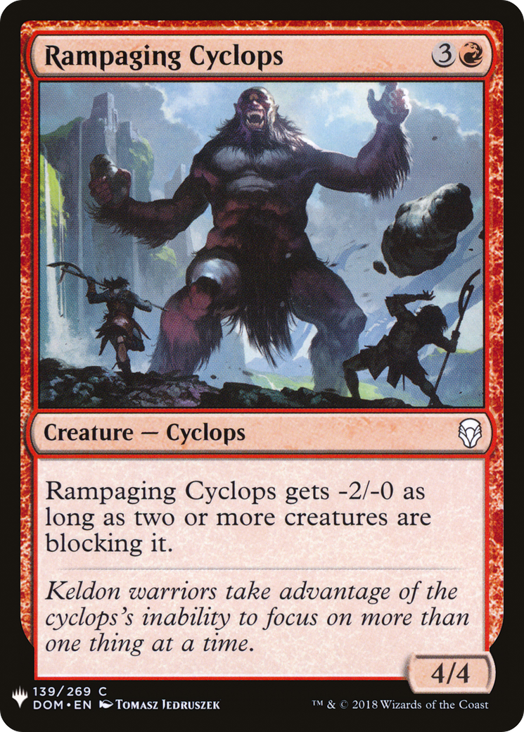 Rampaging Cyclops (DOM-139) - The List