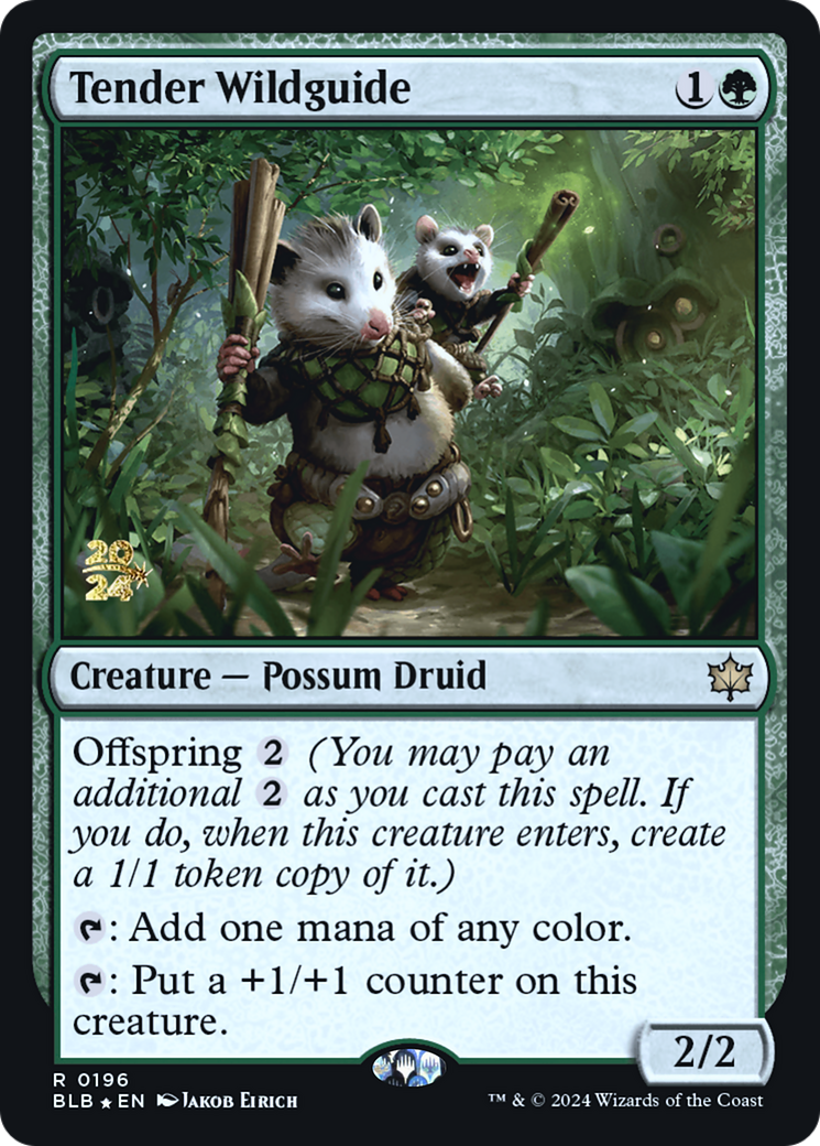 Tender Wildguide (196) Foil - Bloomburrow Promos