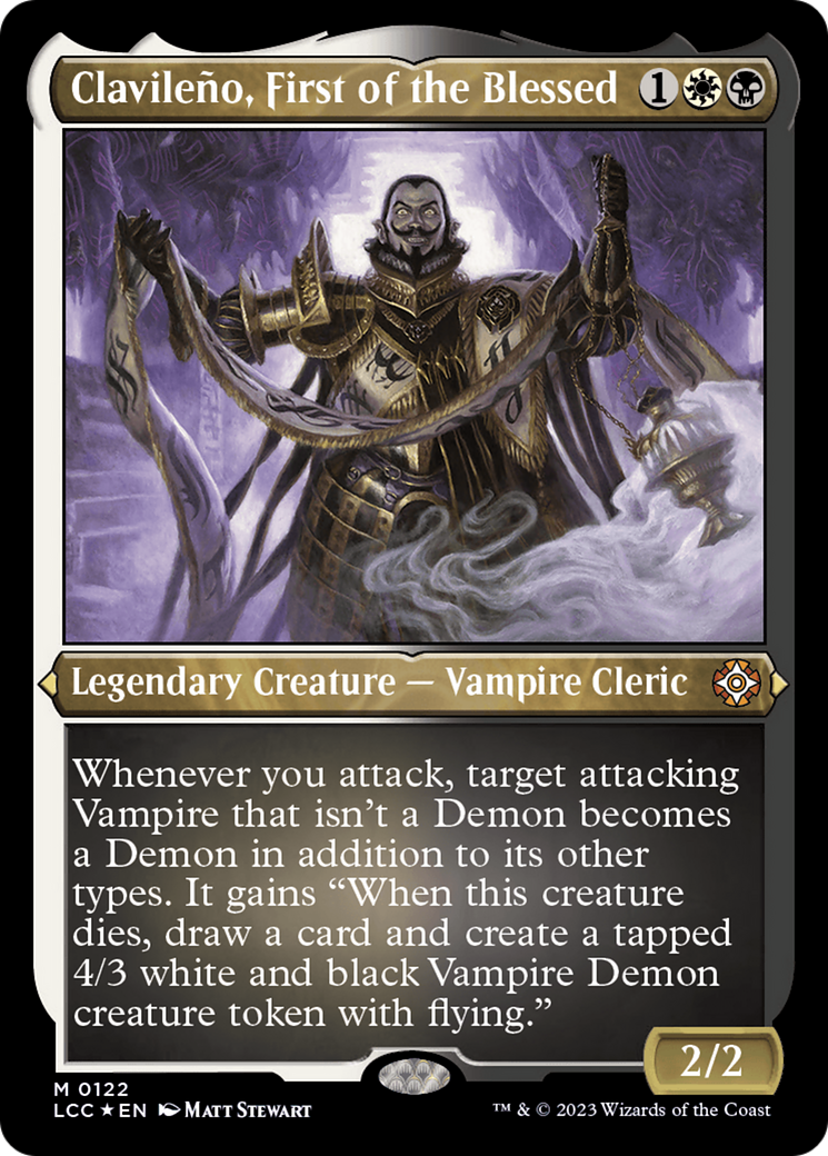 Clavileno, First of the Blessed (Display Commander) – Thick Stock (122) Foil - The Lost Caverns of Ixalan Commander