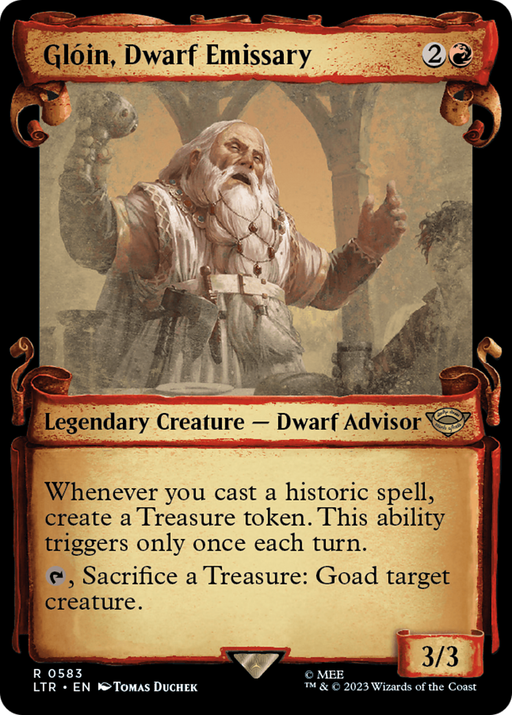 Glóin, Dwarf Emissary (Showcase) (583) Foil - The Lord of the Rings: Tales of Middle-earth