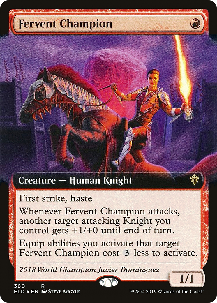 Fervent Champion (Extended Art) (360) - Throne of Eldraine