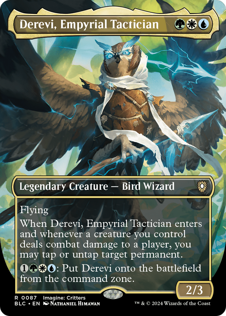 Derevi, Empyrial Tactician (Borderless) (087) Foil - Bloomburrow Commander