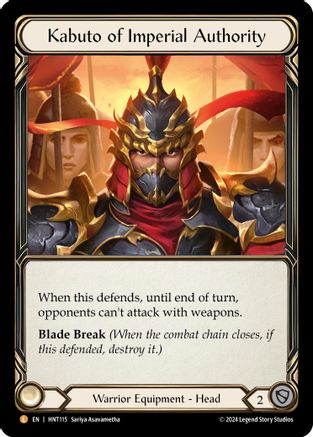 Kabuto of Imperial Authority (HNT115) Rainbow Foil - The Hunted