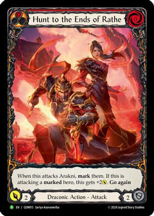 Hunt to the Ends of Rathe (Red) (GEM015) Rainbow Foil - GEM Pack 1