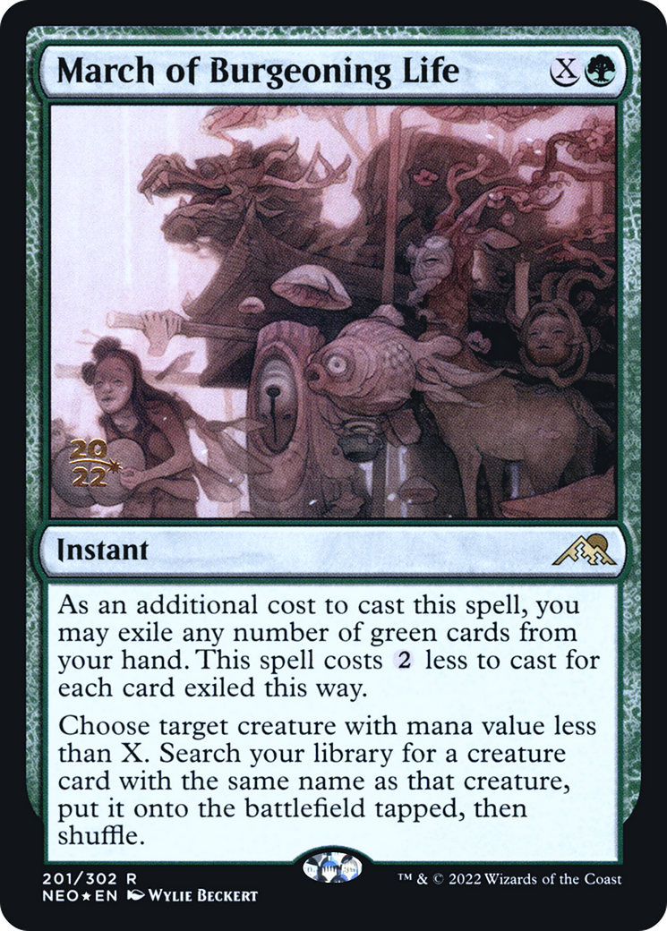 March of Burgeoning Life (201) Foil - Kamigawa: Neon Dynasty Promos